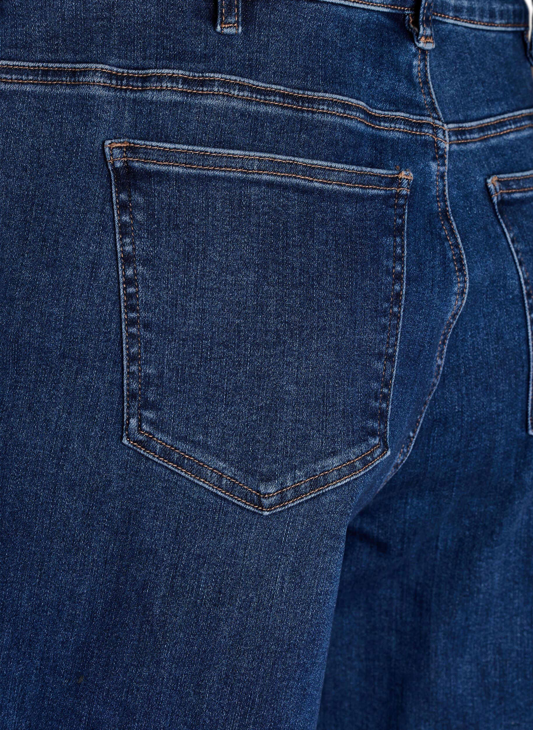 Zizzi Kiana jeans met een straight-fit en hoge taille, Blauw, Packshot image number 3