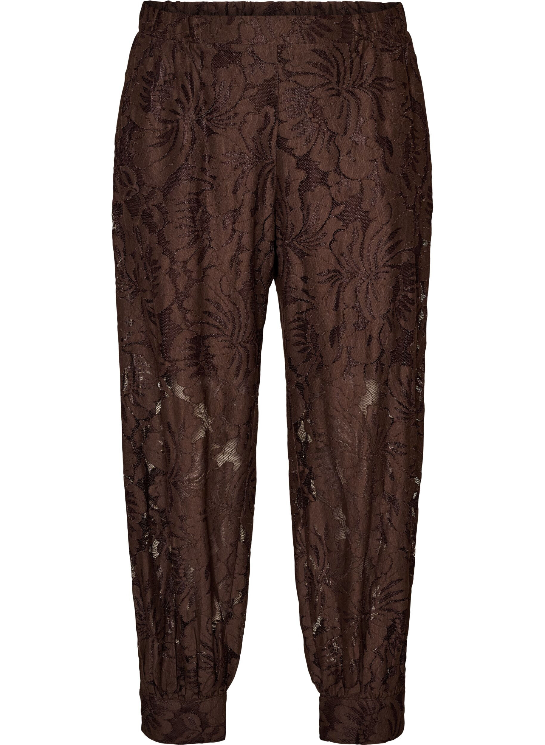 ZizziKanten ballonbroek met binnenbroekje, Bruin, Packshot image number 0