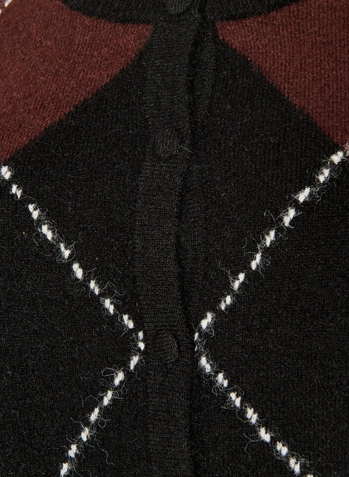 Vest met argylepatroon, Zwart, Packshot image number 2