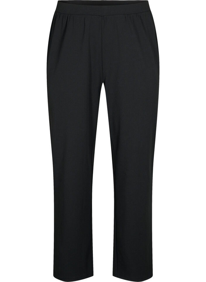 Broek met straight fit, Zwart, Packshot image number 0