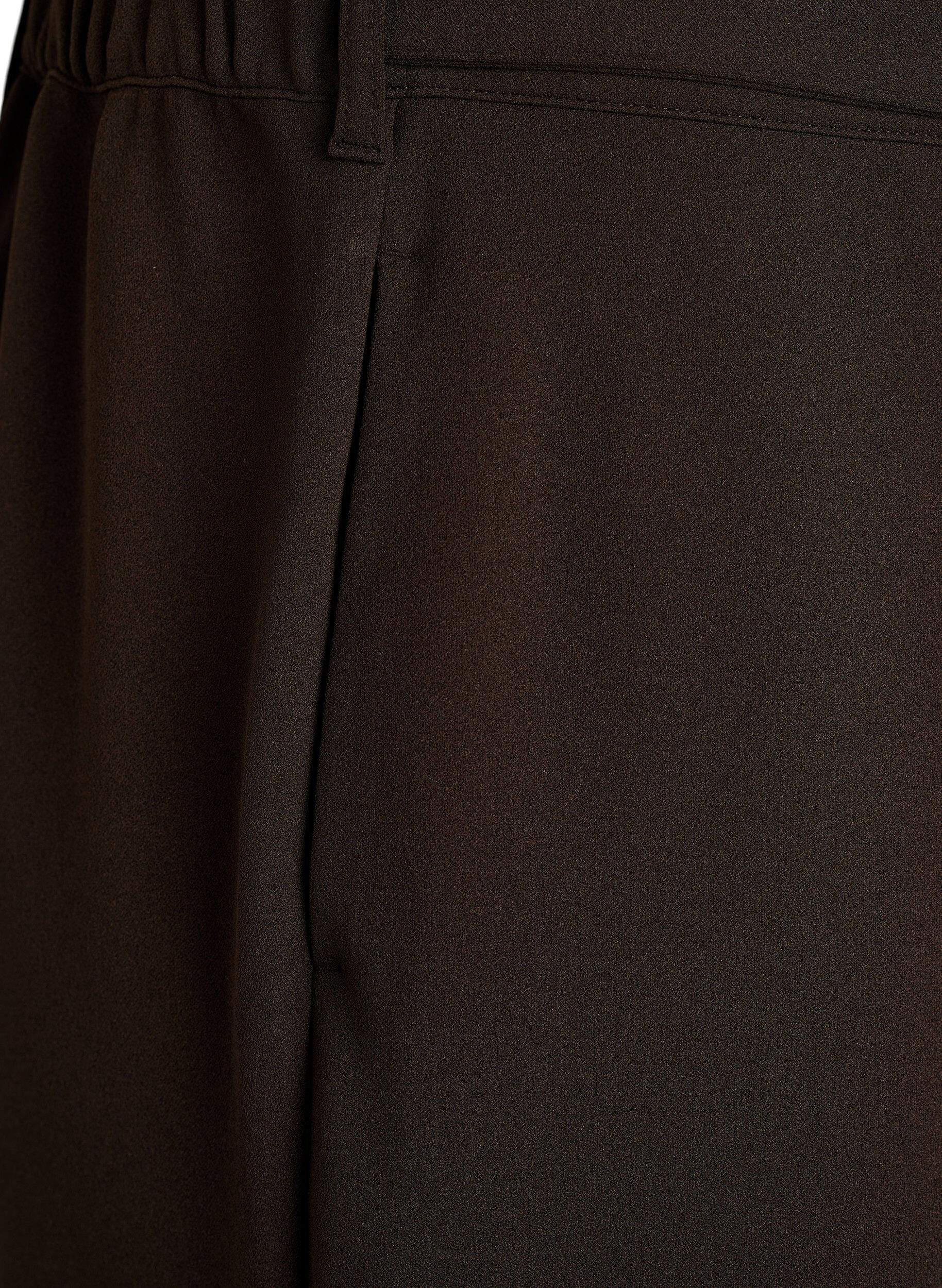 Zizzi High-waisted broek met riemdetail en gouden gesp, Bruin, Packshot image number 3