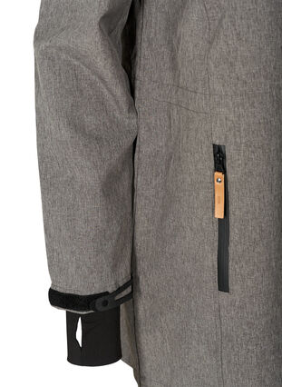 Softshell jas met capuchon en zakken, Medium Grey Melange, Packshot image number 3