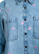 Denim jurk met hartjes en borstzakken, Blauw, Packshot image number 2