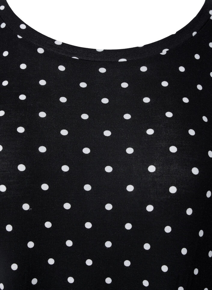 Midi-jurk van viscose met korte mouwen, Black Dot, Packshot image number 2