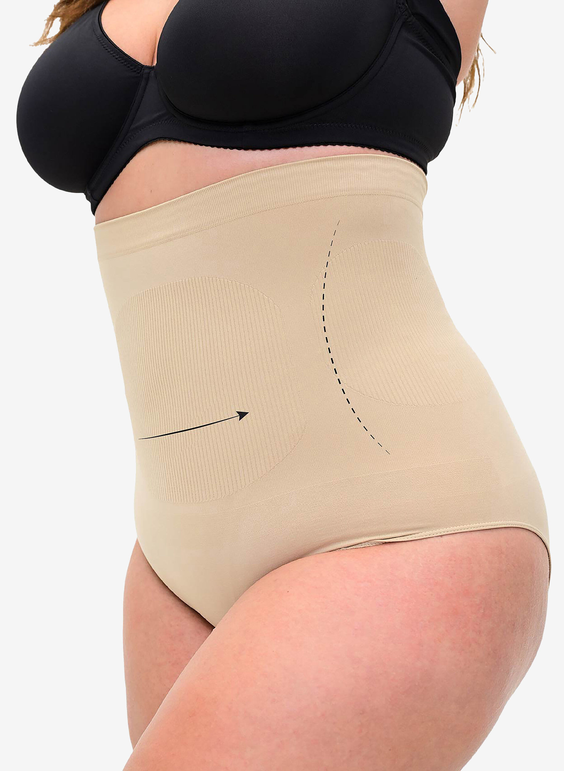 High waisted shapewear ondergoed, Beige, Model