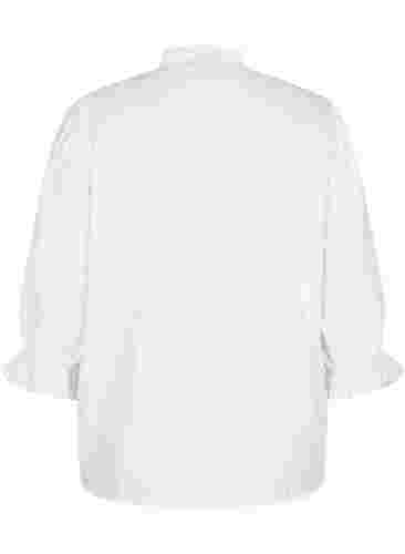 Viscose blouse met 3/4 mouwen en knopen, Snow White, Packshot image number 1