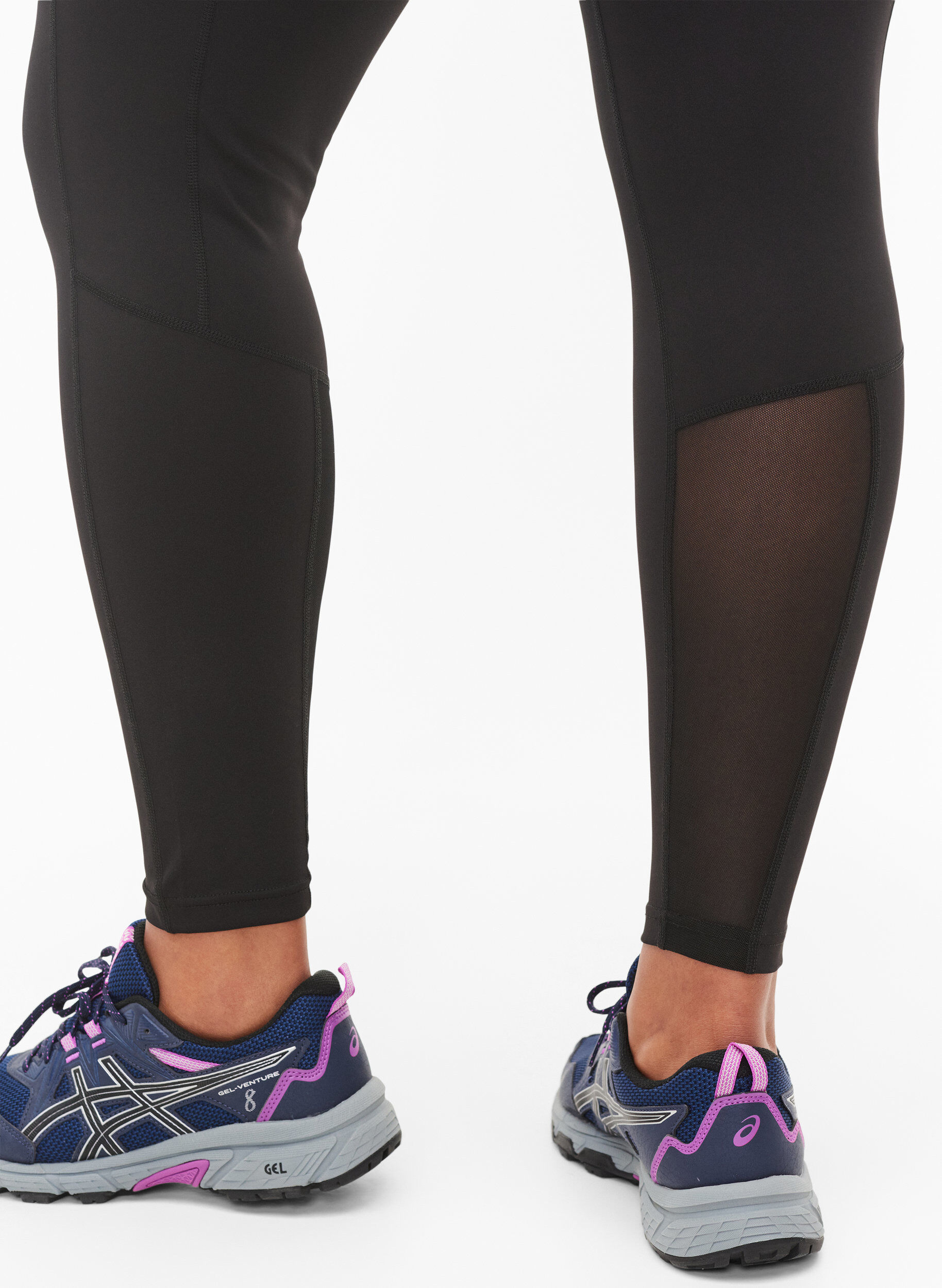 Zizzi CORE, POCKET TIGHTS - Sport legging met mesh, Black, Model image number 2