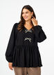 Blouse met parelsstrikken en lange mouwen, Black, Model image number 0