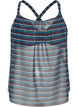 Tankinitop met patroon en beugel en gekruiste banden, Blauw, Packshot image number 0