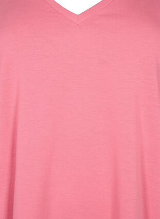 T-shirt met korte mouwen en v-hals, Bubblegum Pink, Packshot image number 2