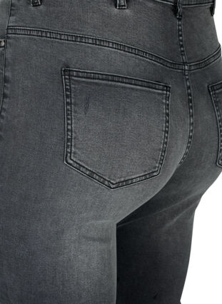 Strakke jeans met slijtagedetails, Grey Denim, Packshot image number 3