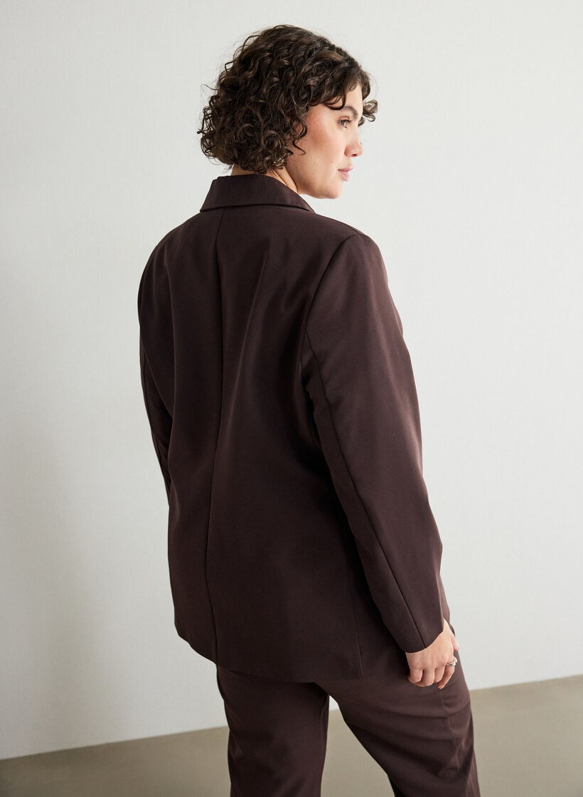 Klassieke blazer met knoopsluiting, Bruin, Model image number 2