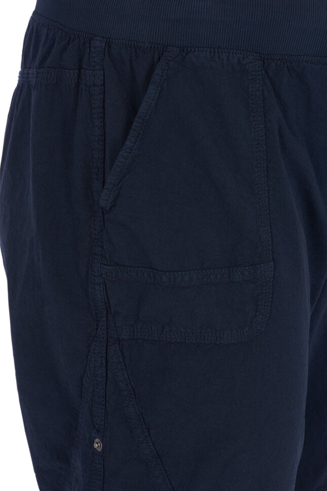 Losse katoenen short met zakken, Blauw, Packshot image number 2