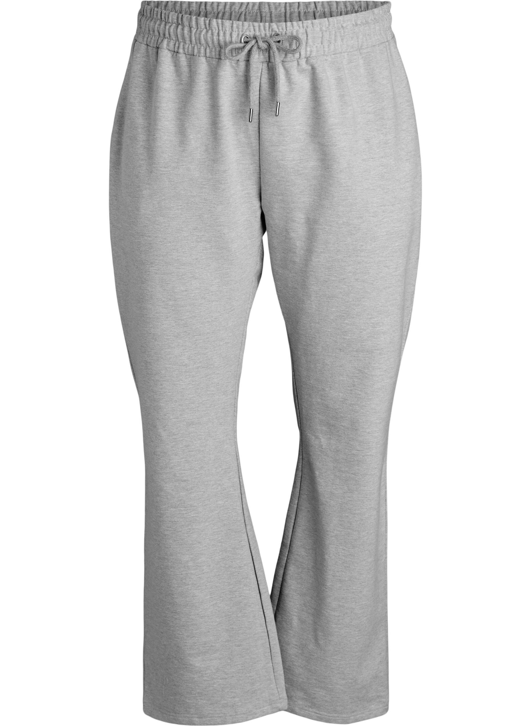 Flared sweatpants met high waist