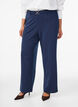 High-waisted broek met riemdetail en gouden gesp, Blauw, Model image number 2