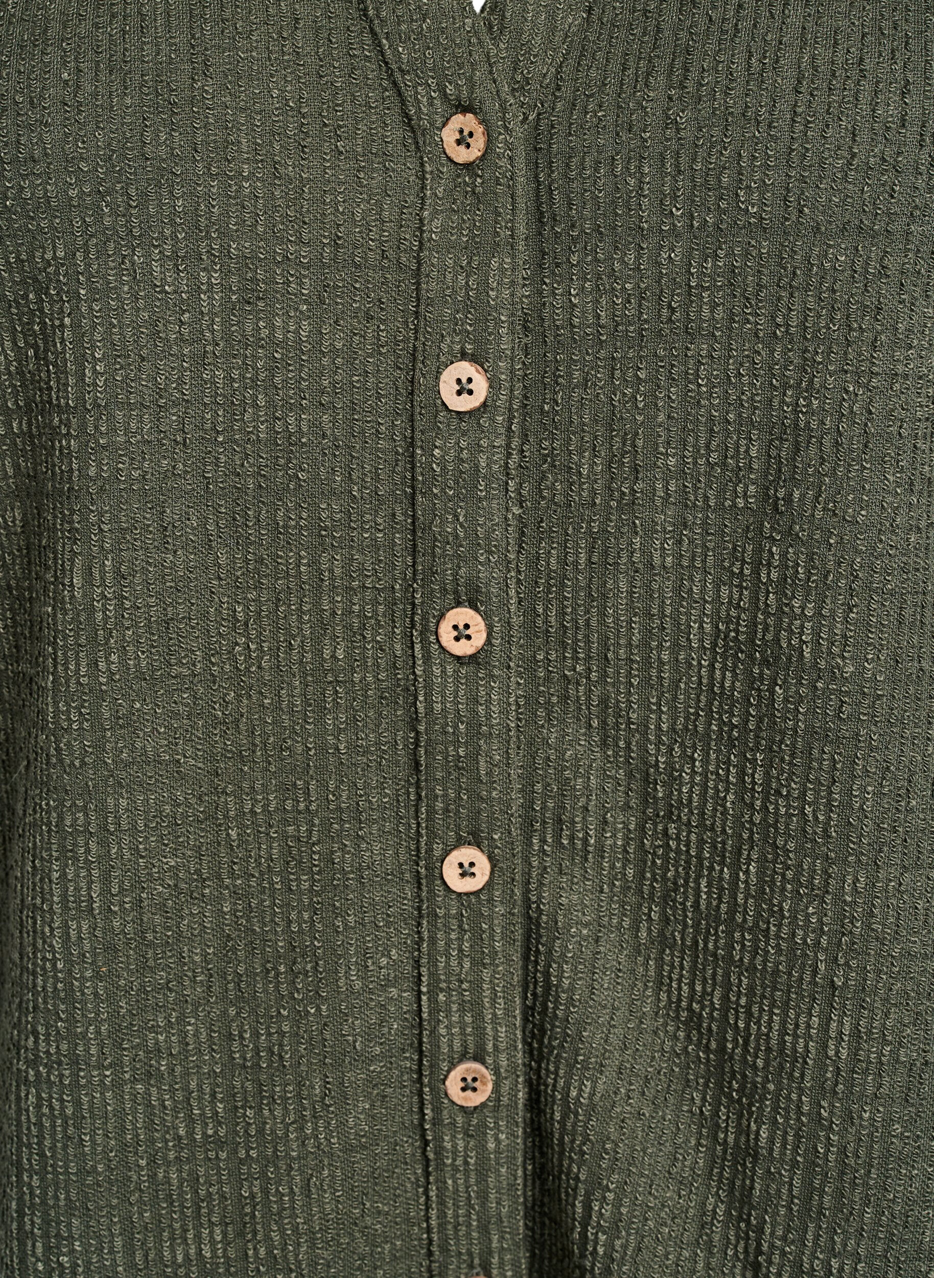 Zizzi Gestructureerde blouse met V-hals, Thyme, Packshot image number 2