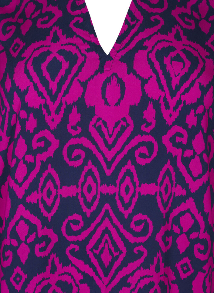 Blouse met print en 3/4 mouwen, Blauw, Packshot image number 2
