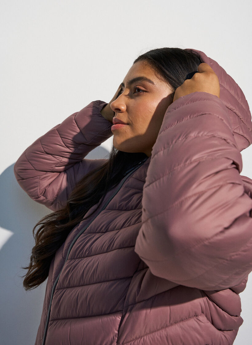 Lichtgewicht jas met capuchon, Roze, Model image number 3