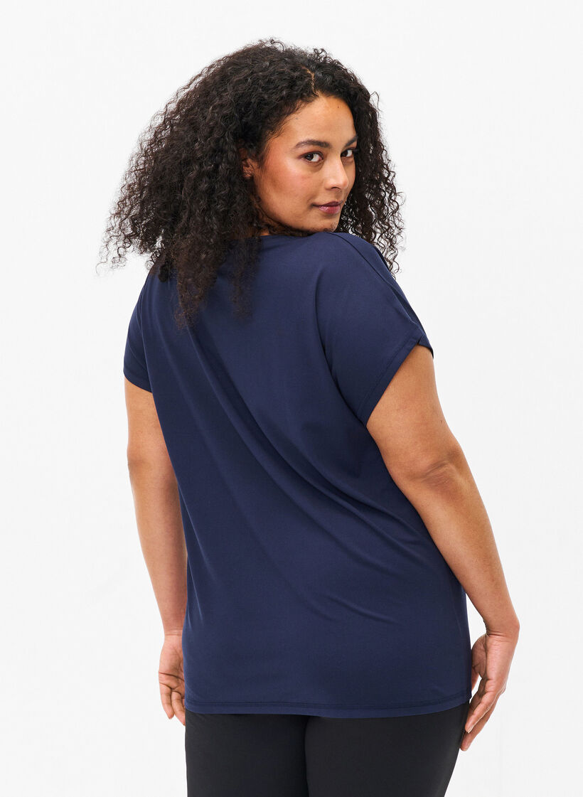Trainings T-shirt met korte mouwen, Blauw, Model image number 2