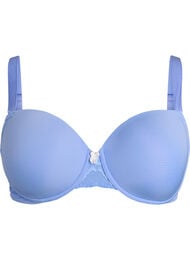 Voorgevormde microvezel BH met kanten detail en strikje, Blauw