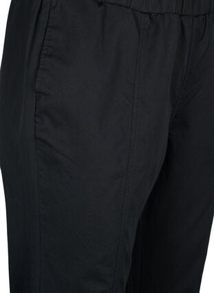 Katoen en linnen broek met zakken, Black, Packshot image number 2