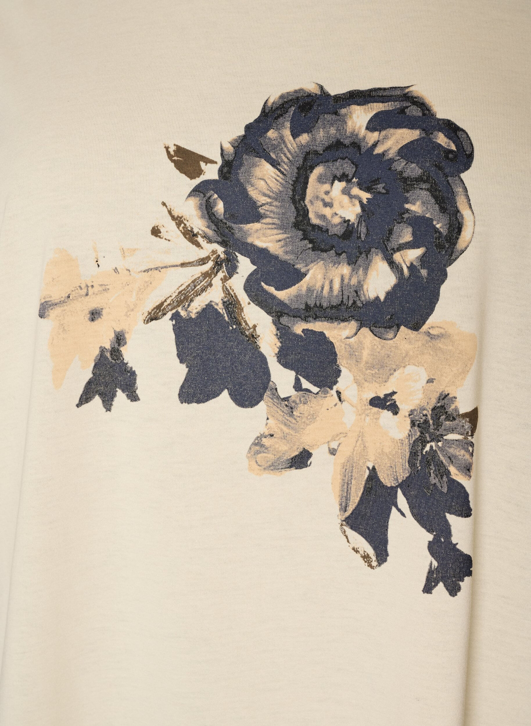 ZizziT-shirt met decoratieve print aan de voorkant, Vanille, Packshot image number 2