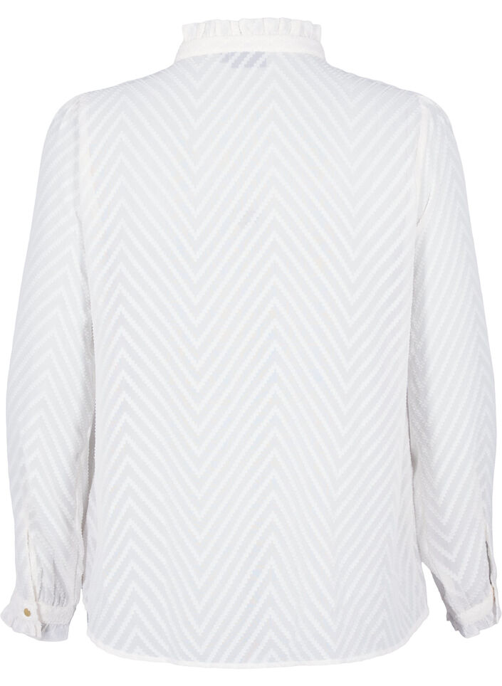 Shirtblouse met ruches en gedessineerde textuur, Snow White, Packshot image number 1