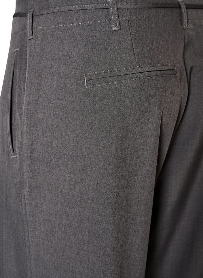 Op maat gemaakte broek met plooien en een strikceintuur, Grijs, Packshot image number 3