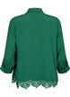Viscose shirt met 3/4 mouwen en borduurdetails, Hunter Green, Packshot image number 1