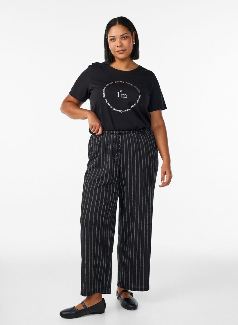 T-shirt met print, Zwart, Model image number 1