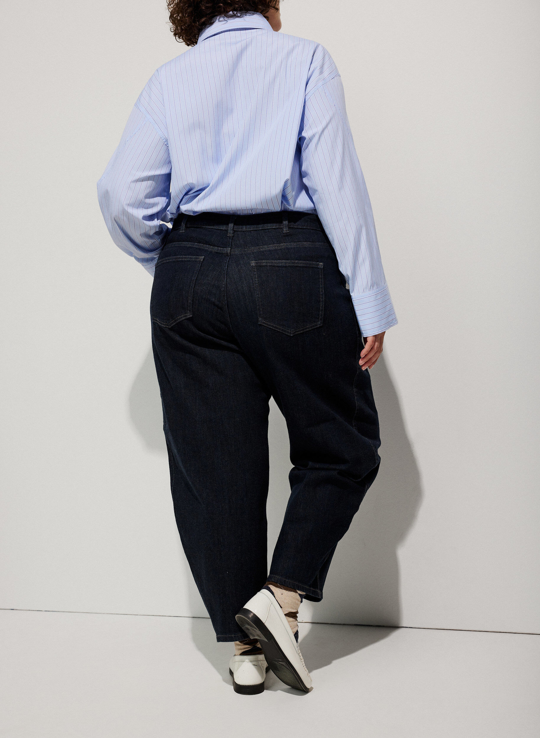 ZizziBarrel fit jeans met high waist, Blauw, Image image number 0
