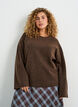 Losgebreide blouse met alpaca en wol, Bruin, Model image number 0