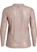 Geruite mesh blouse, Beige, Packshot image number 1