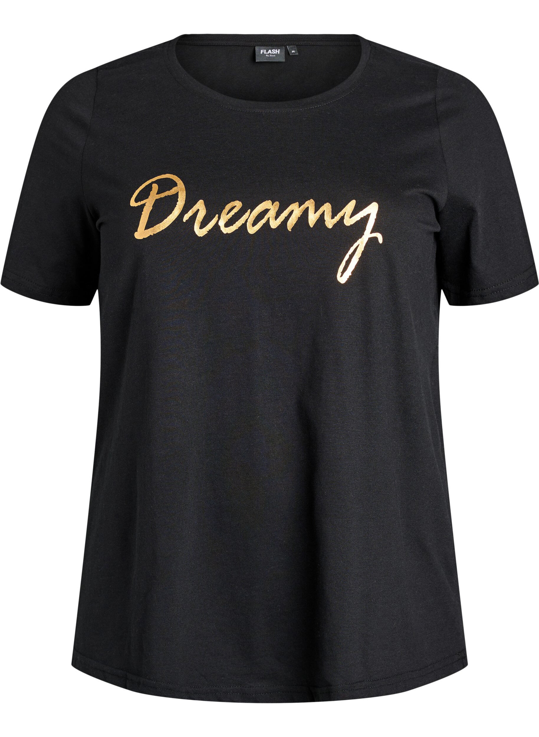 Zizzi FLASH - T-shirt met print, Zwart, Packshot image number 0