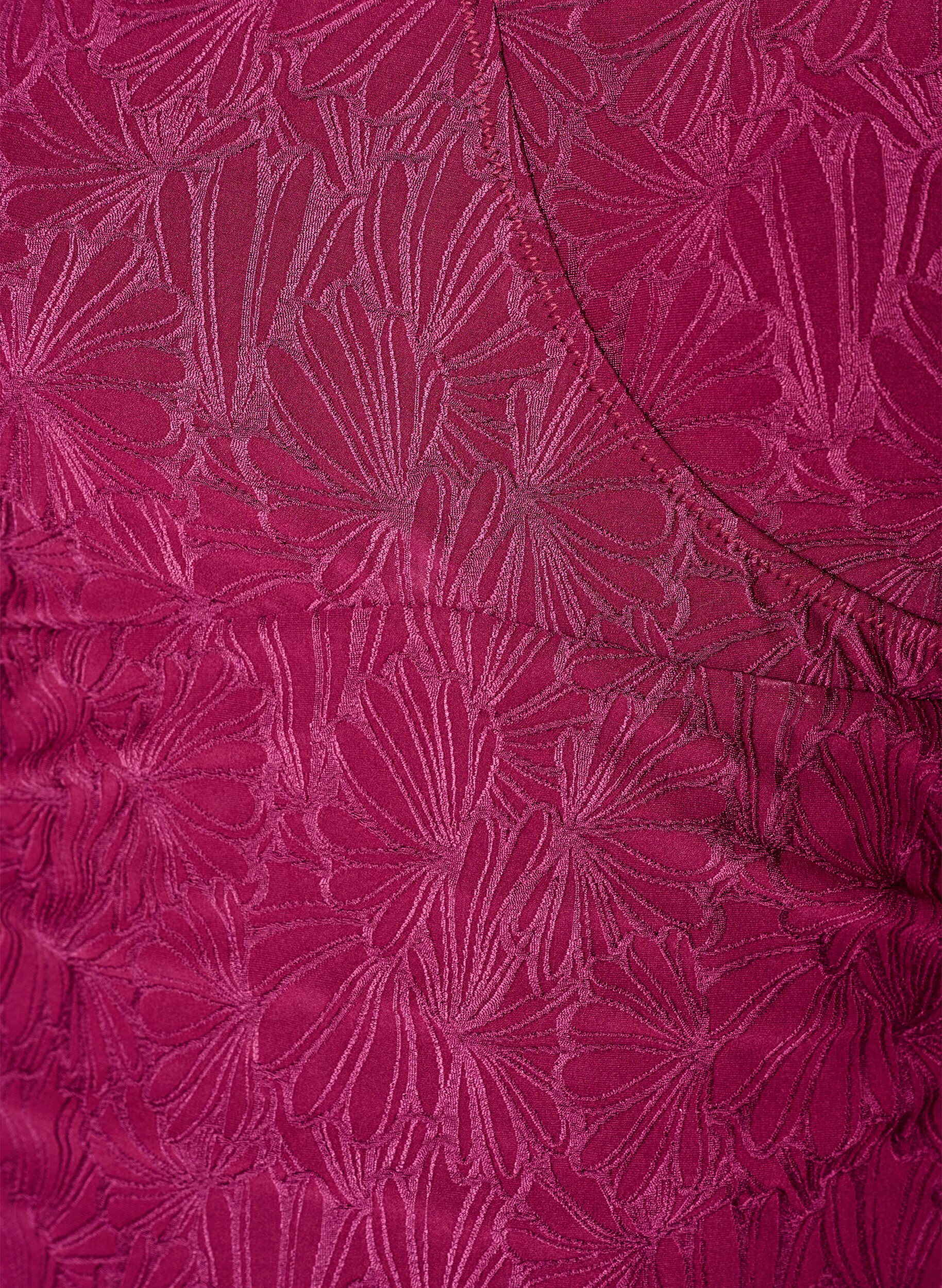 Zizzi Badpak met wikkeldetail en ton-sur-ton bloementextuur, Rood, Packshot image number 2