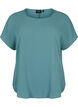 Blouse met korte mouwen en een ronde halslijn, Groen, Packshot image number 0