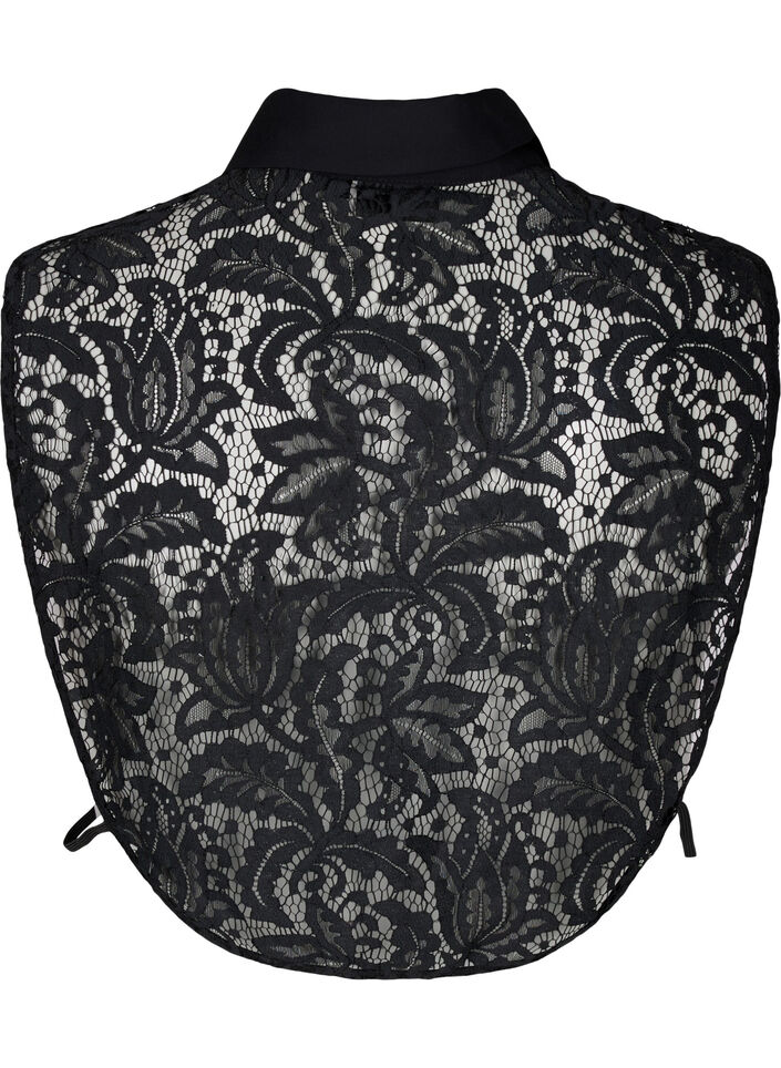 Overhemd met losse kanten kraag, Black, Packshot image number 1