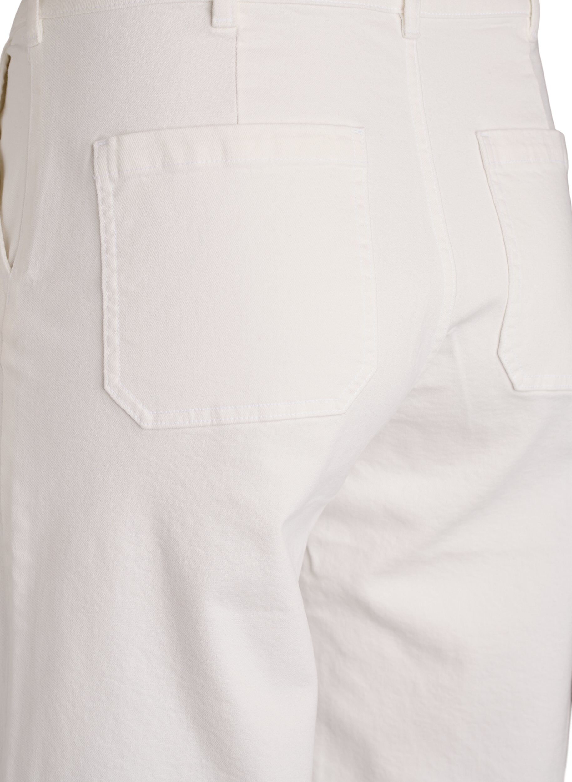 ZizziMyra high waist jeans met een wide fit, Wit, Packshot image number 3