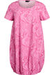 Katoenen jurk met korte mouwen en print, Roze, Packshot image number 0