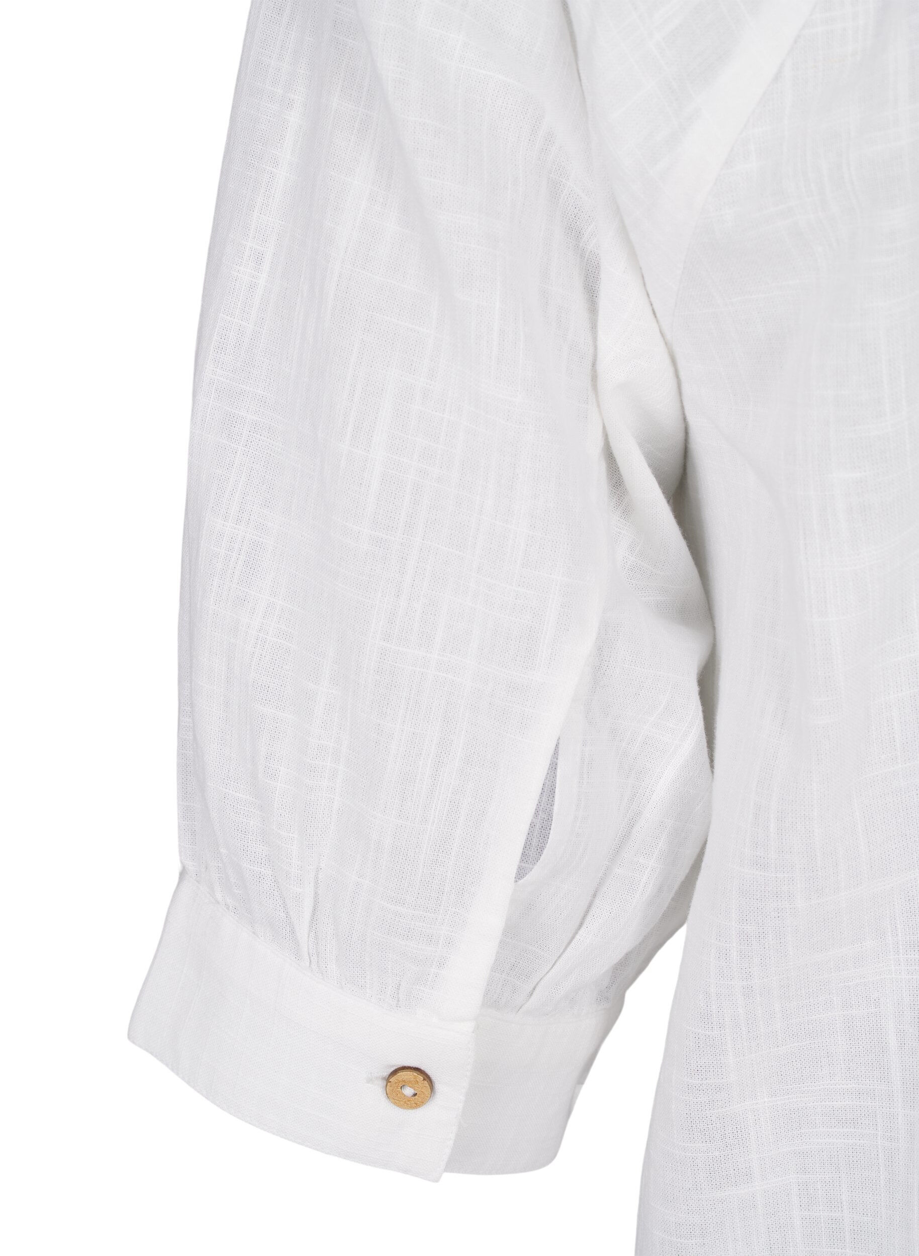 Zizzi Katoenen tuniek met V-hals, Wit, Packshot image number 3