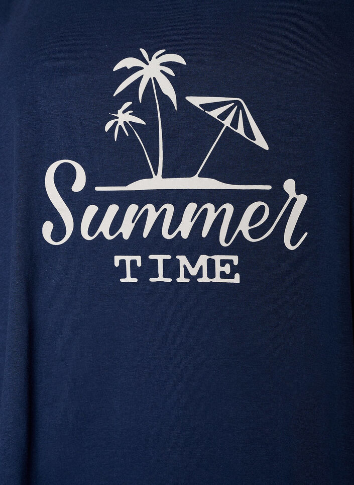 Katoenen top met a-vorm, Blauw, Packshot image number 2