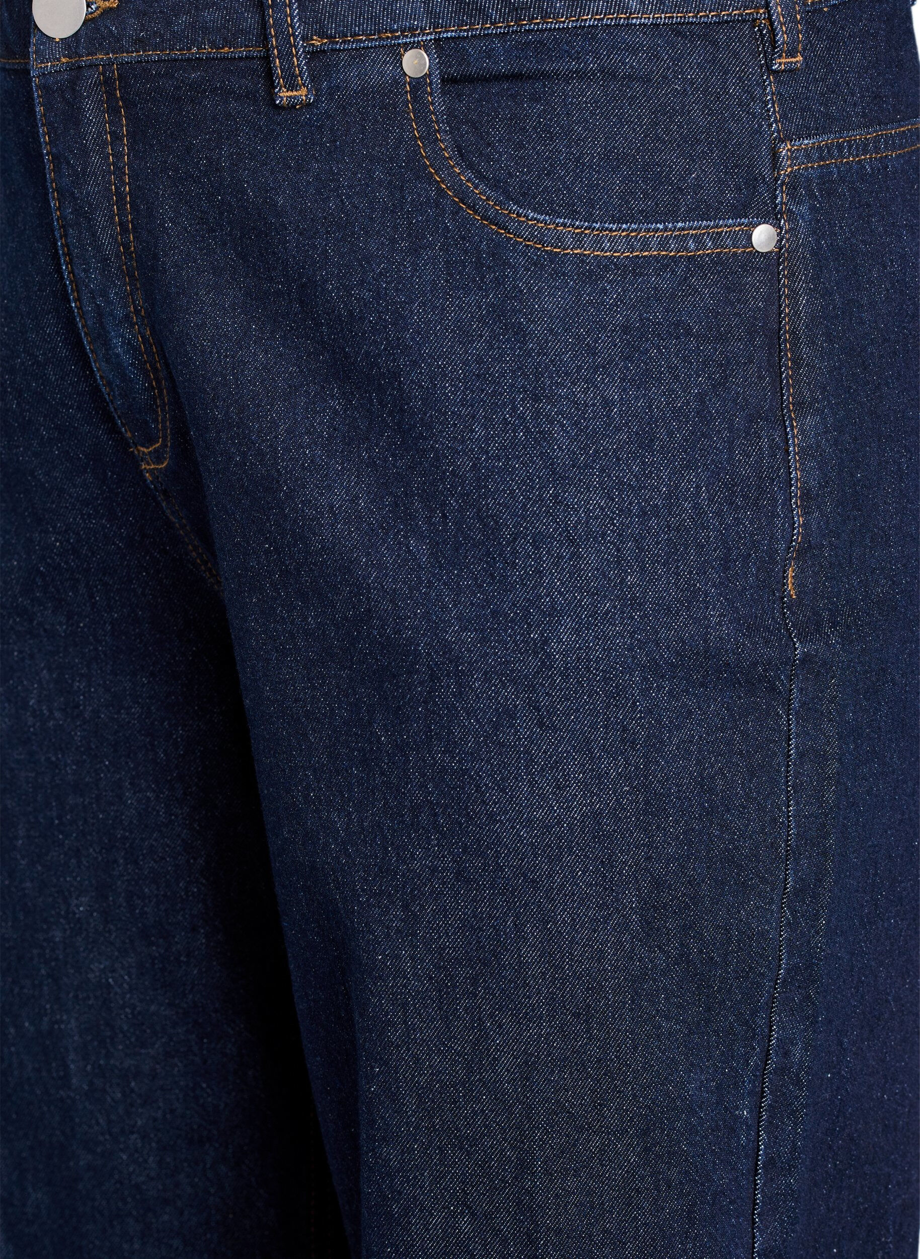 Zizzi Straight-fit jeans met wijde pijpen en omslagen, Blauw, Packshot image number 2