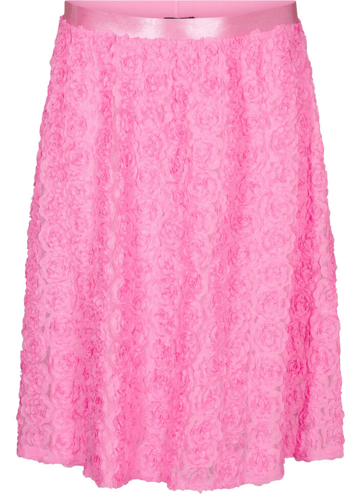 Midi-rok met 3D-bloemen, Dianthus, Packshot image number 0