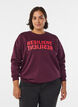 Sweatshirt met tekst print, Rood, Model image number 0