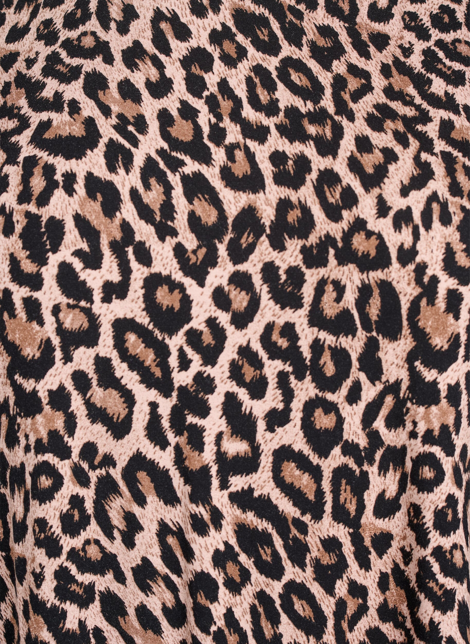 Zizzi Blouse met lange mouwen en luipaardprint, Bruin, Packshot image number 2