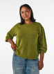 Breisel blouse met knoopdetail, Groen, Model image number 0