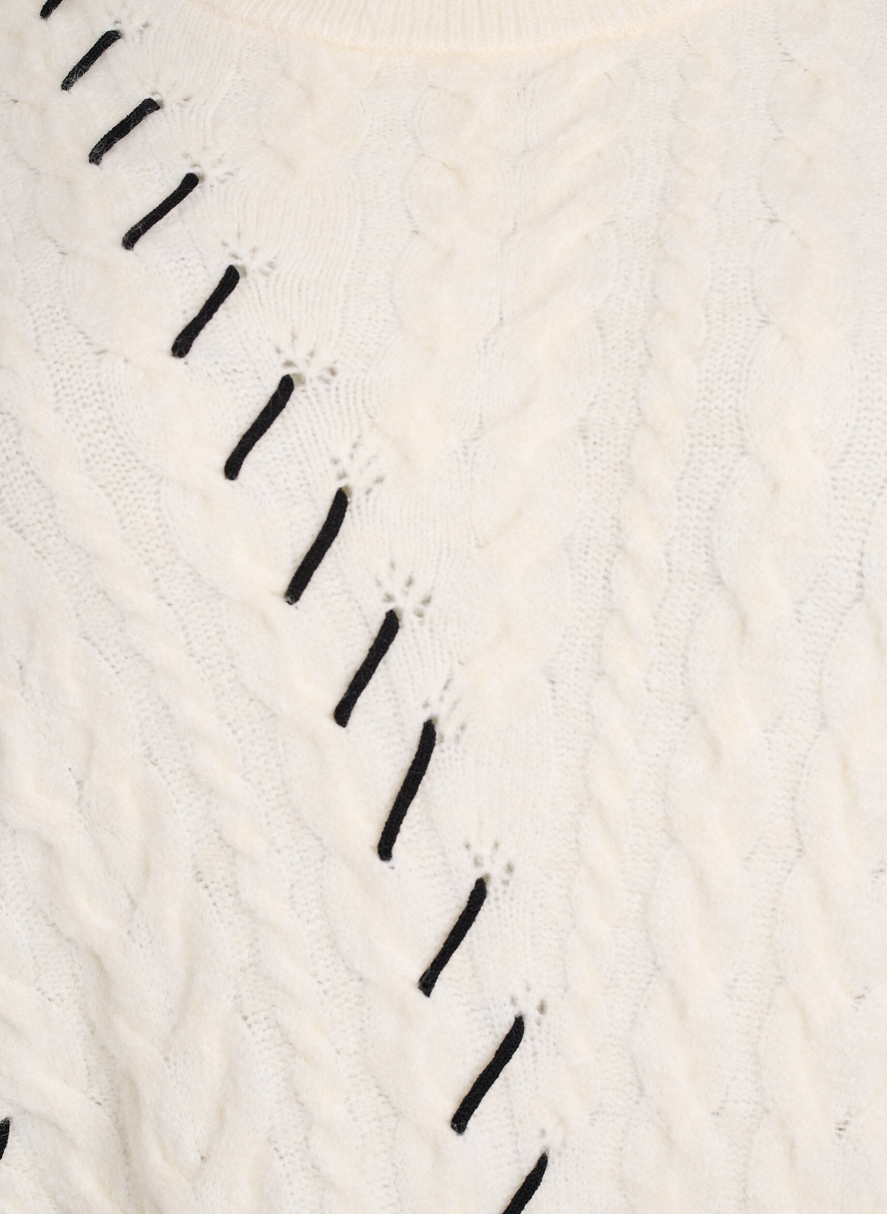 Zizzi Gebreide blouse met kabelpatroon en contrastdetails, Beige, Packshot image number 2