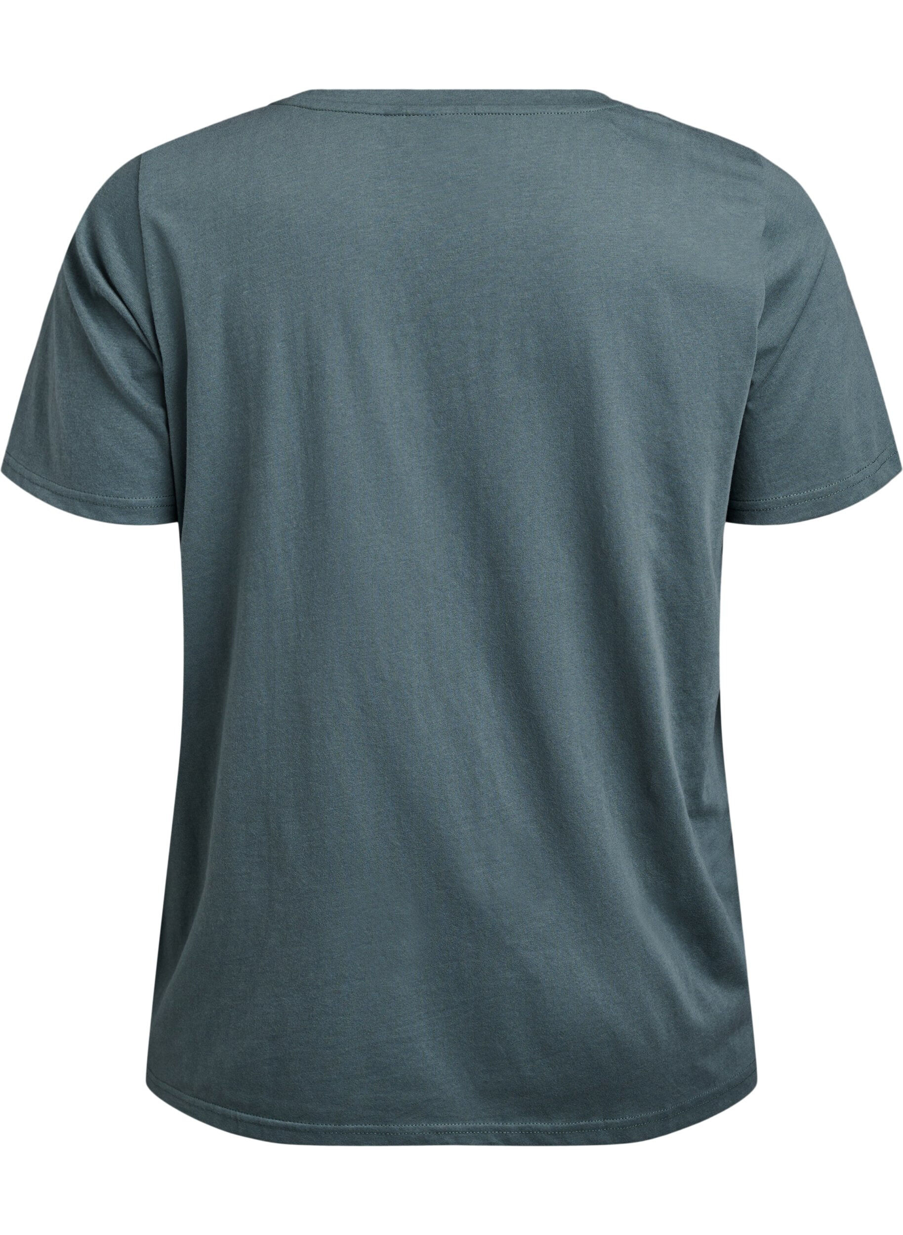 ZizziT-shirt met V-hals, Groen, Packshot image number 1