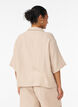 Katoenen mousseline shirt met geborduurde details, Beige, Model image number 2