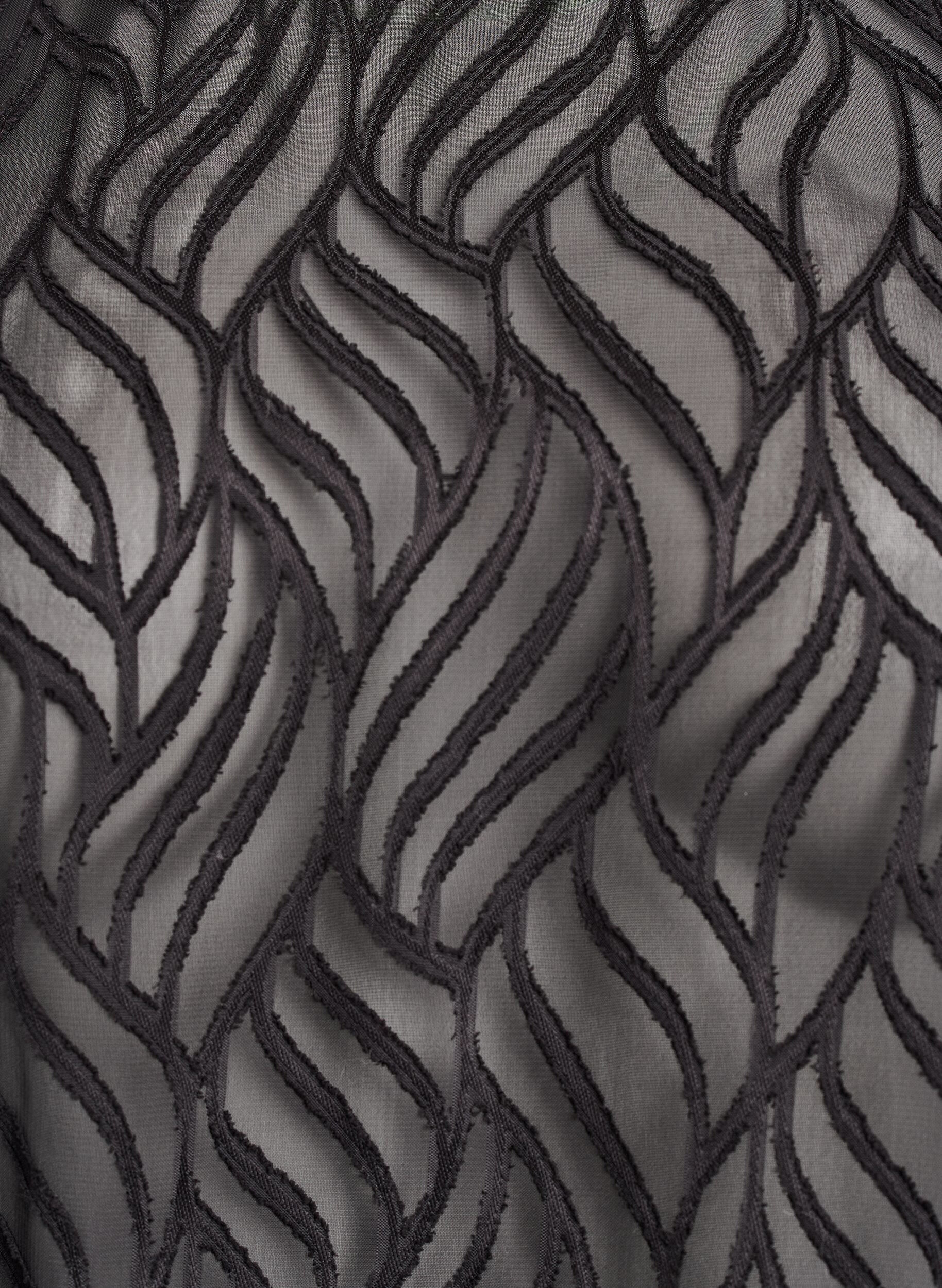 Zizzi Chiffon blouse met een textuurpatroon, Zwart, Packshot image number 2